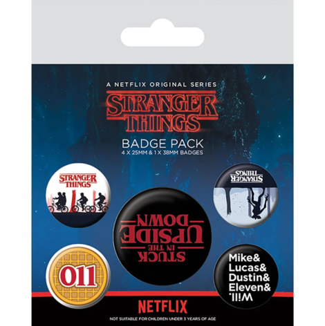 Stranger Things Pin-Back Buttons 5-Pack Upside Down - BP80655