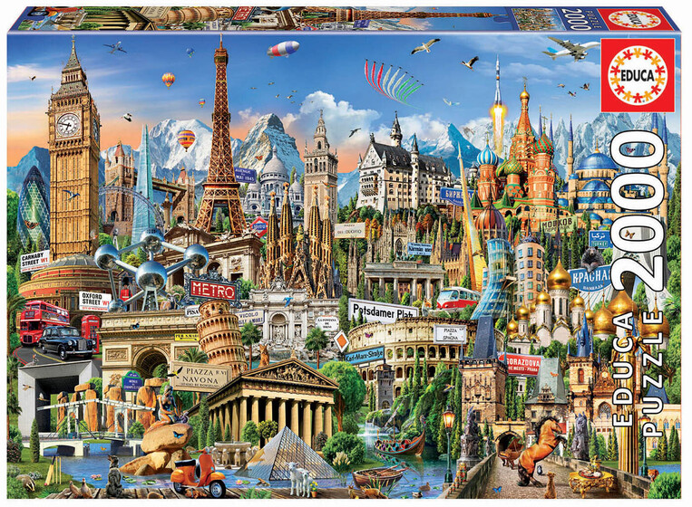 Educa Jigsaw Puzzle Landmarks of Europe 2000 pc - 017.697
