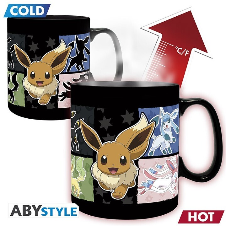 Pokemon Mug Heat Change - 460 ml ceramic - Eevee - cardboard box x2 - ABYMUGA281