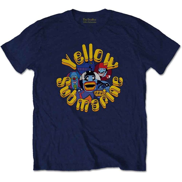 The Beatles Unisex T-shirt: Yellow Submarine Baddies (Navy Blue) - YSTS16MN