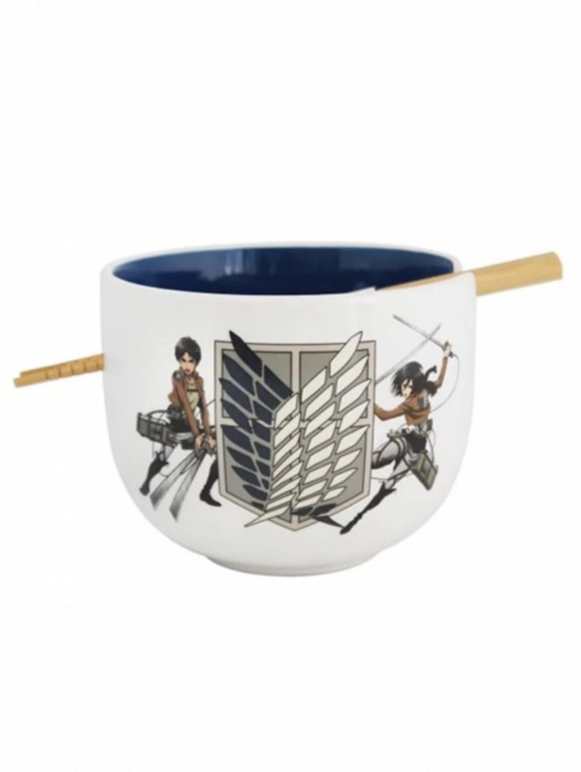 Attack on Titan Ramen Bowl with Chopsticks Survey Corps 414 ml - BWL-36038